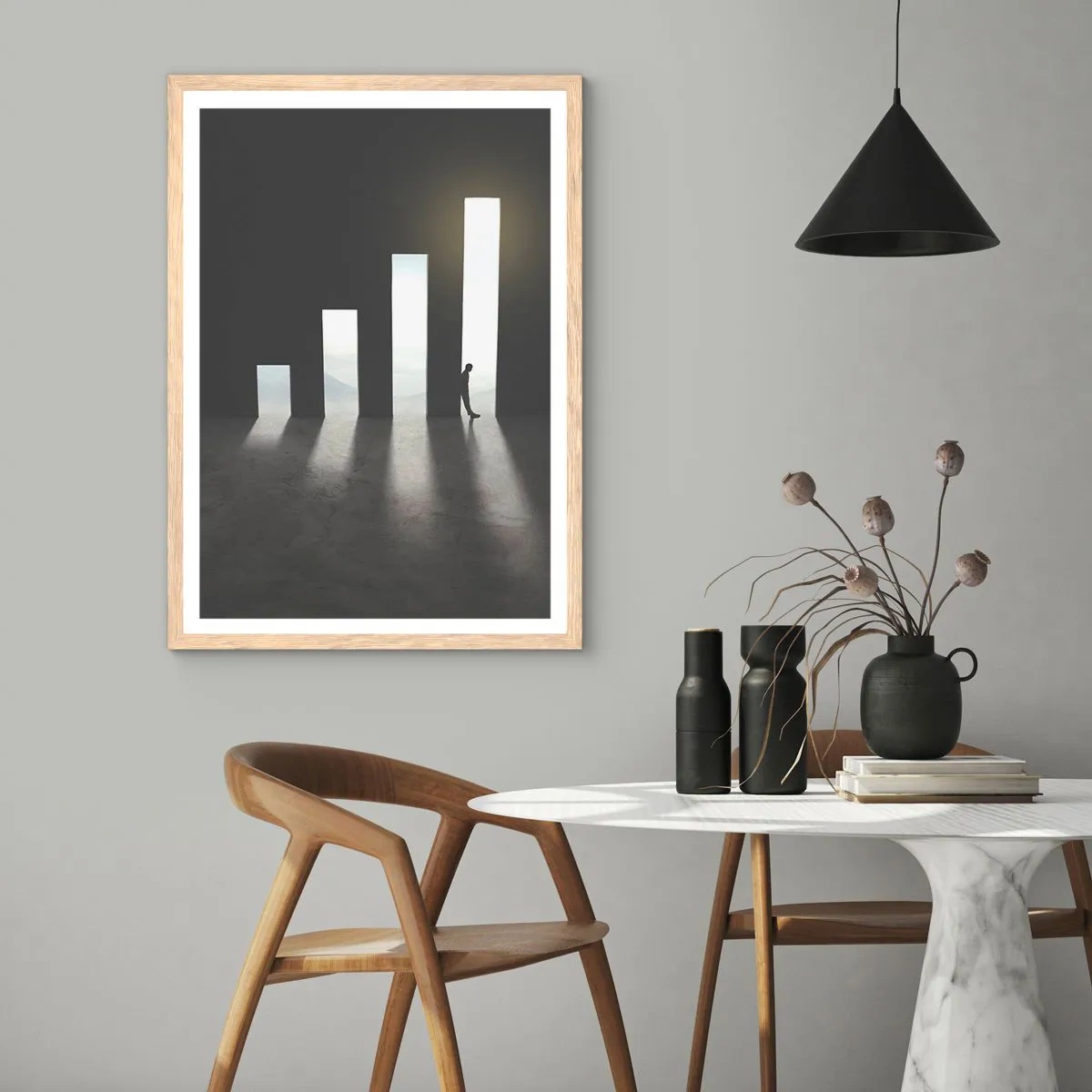 Poszter világos tölgy keretben - Siker - egy benyomás - 61x91 cm