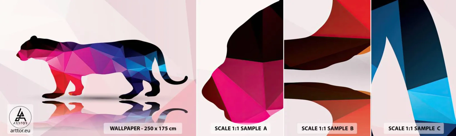 Fotótapéta Minta Standard Eco - Gyémánt párduc - Állatok, Párduc, Geometriai ábra - 100x30 cm