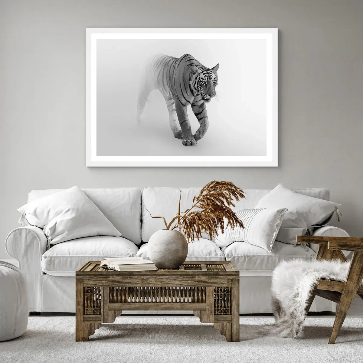 Poszter fekete keretben - Elrejtőzik a ködben - 50x40 cm