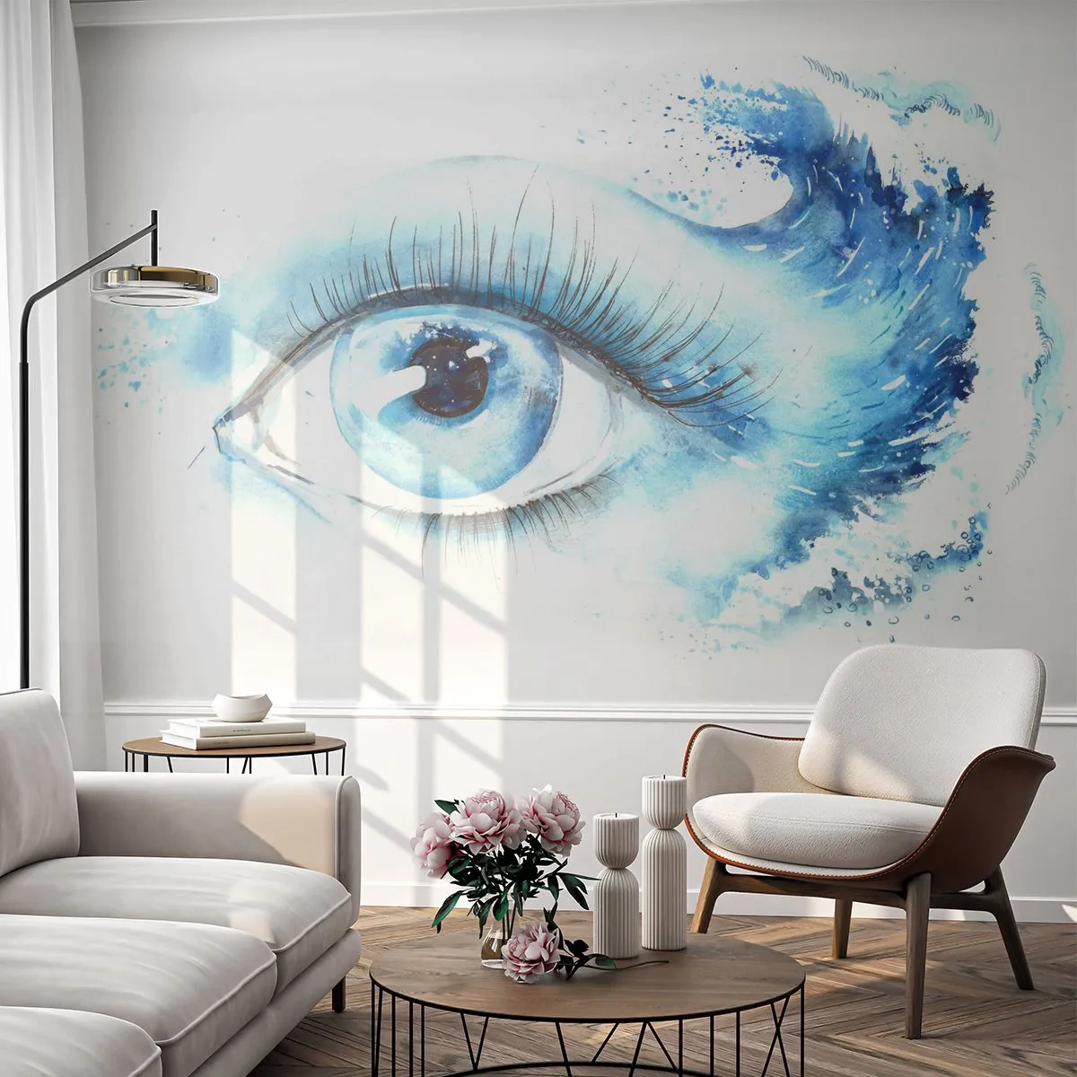 Fotótapéta Standard Eco - Elmerülni a tekintet kékjében - Absztrakció, Szem, Darab - 400x280 cm