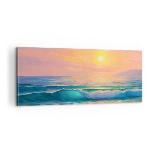 Vászonkép - A hullámok türkizkék dala - 100x40 cm
