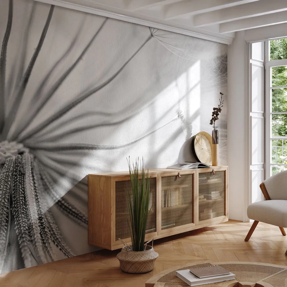 Öntapadós Fotótapéta Deluxe Sticker - Pitypang, papírsárkány - Minimalizmus, Törékeny, Virág - 250x175 cm