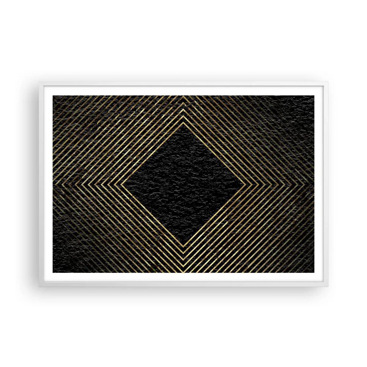 Poszter fekete keretben - Geometria glamour stílusban - 100x70 cm