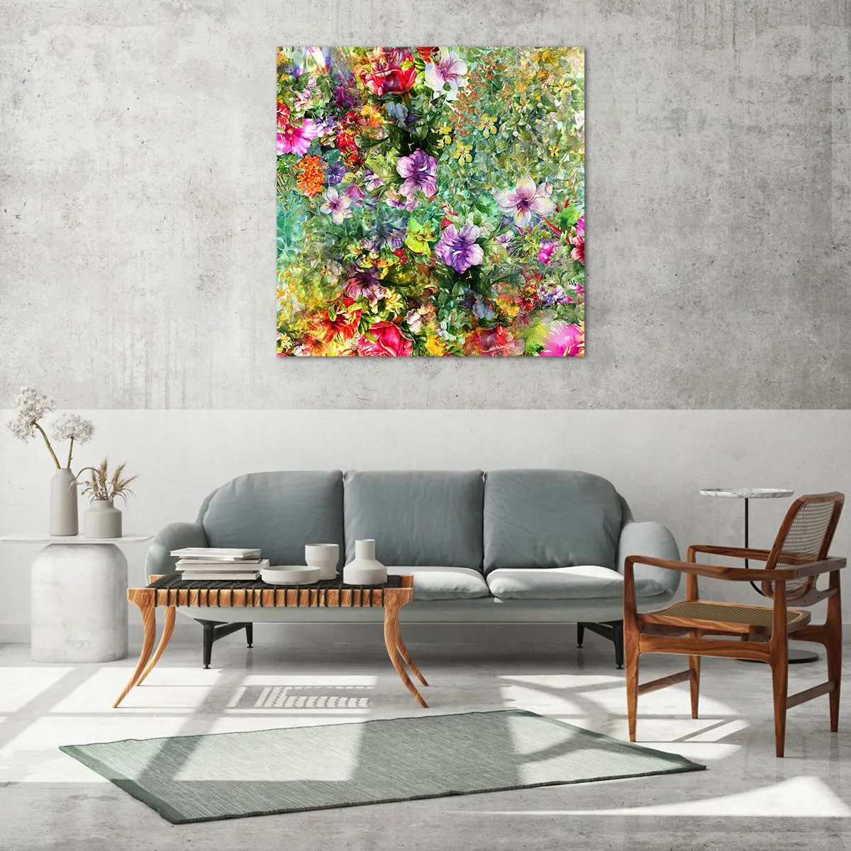 Üveg kép - Virágokban a vesztünk - 60x60 cm