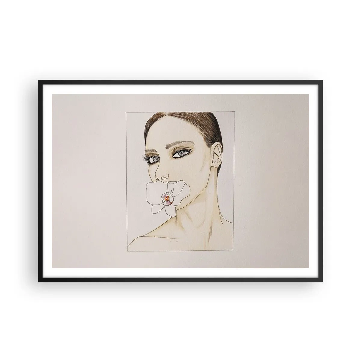 Poszter fehér keretben - Az elegancia és a szépség szimbóluma - 100x70 cm