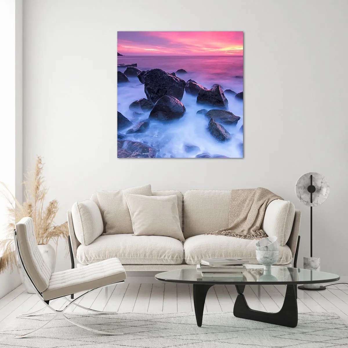 Üveg kép - Születés fényben és ködben - 50x50 cm