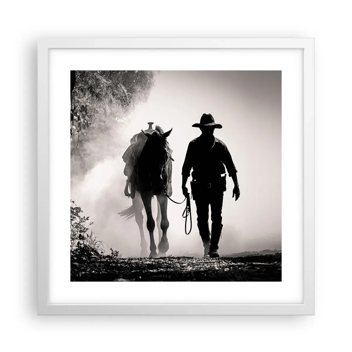Poszter fekete keretben - Texasi reggel - 40x40 cm