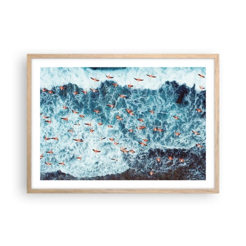 Poszter világos tölgy keretben - A tengerparti parádé - 70x50 cm