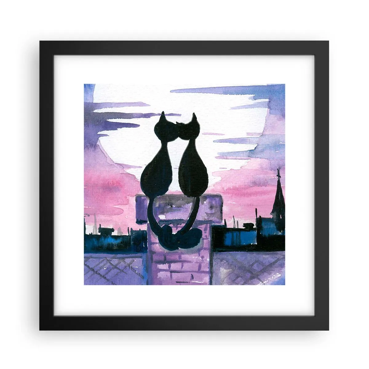 Poszter fehér keretben - Rendez-vous a holdfénynél - 30x30 cm