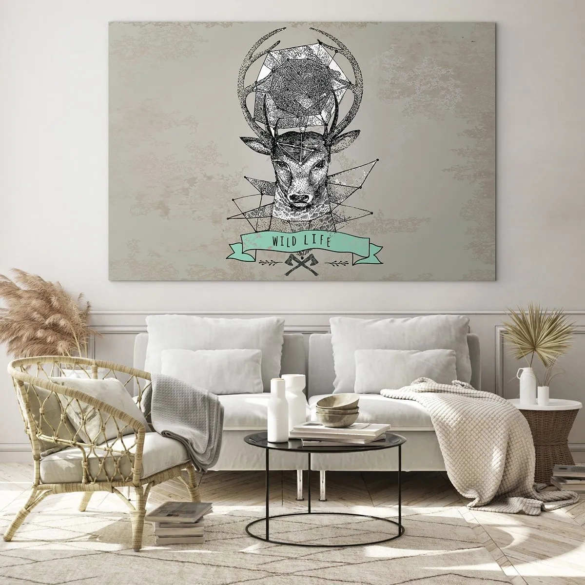 Üveg kép - Szt. Hubertus látomása - 120x80 cm