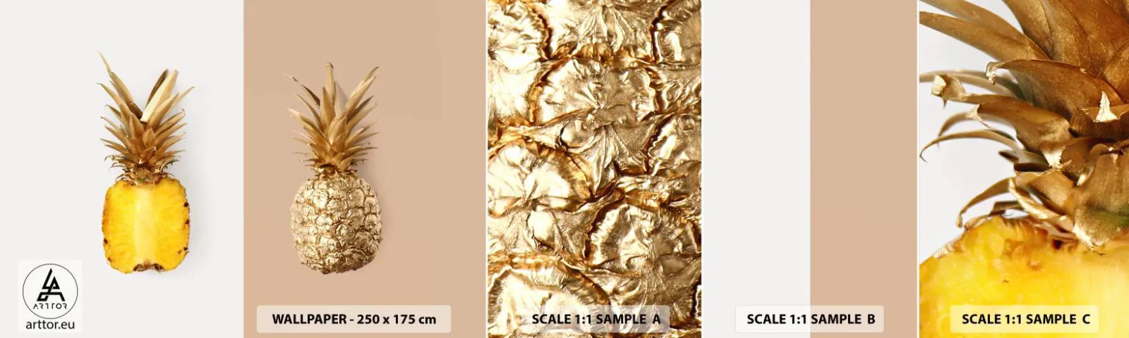 Fotótapéta Minta Standard Eco - Ananász nekünk - Ananász, Gyümölcs, Desszert - 100x30 cm
