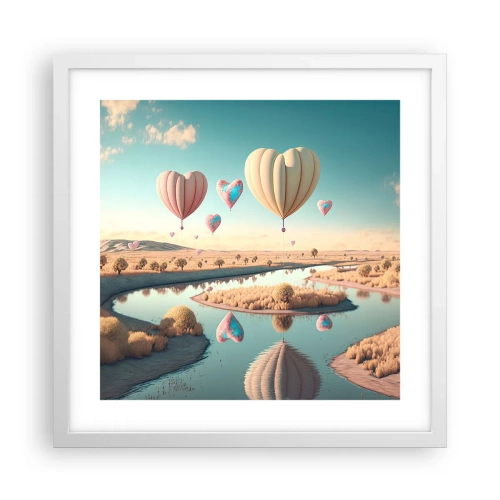 Poszter fekete keretben - A szerelem szárnyalni hagy - 40x40 cm