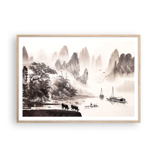 Poszter világos tölgy keretben - Kelet egzotikus hétköznapjai - 100x70 cm