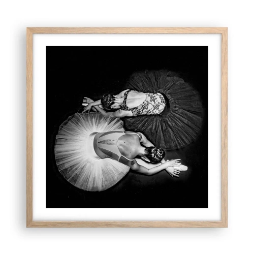 Poszter világos tölgy keretben - Jin és jang – tökéletes egyensúly - 50x50 cm