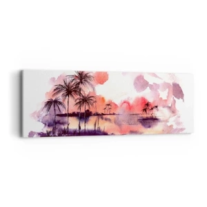 Vászonkép - A trópusok nyugalma vörösben - 90x30 cm