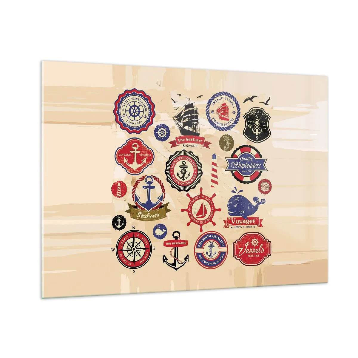 Üveg kép - Vitorlás testvériség - 100x70 cm