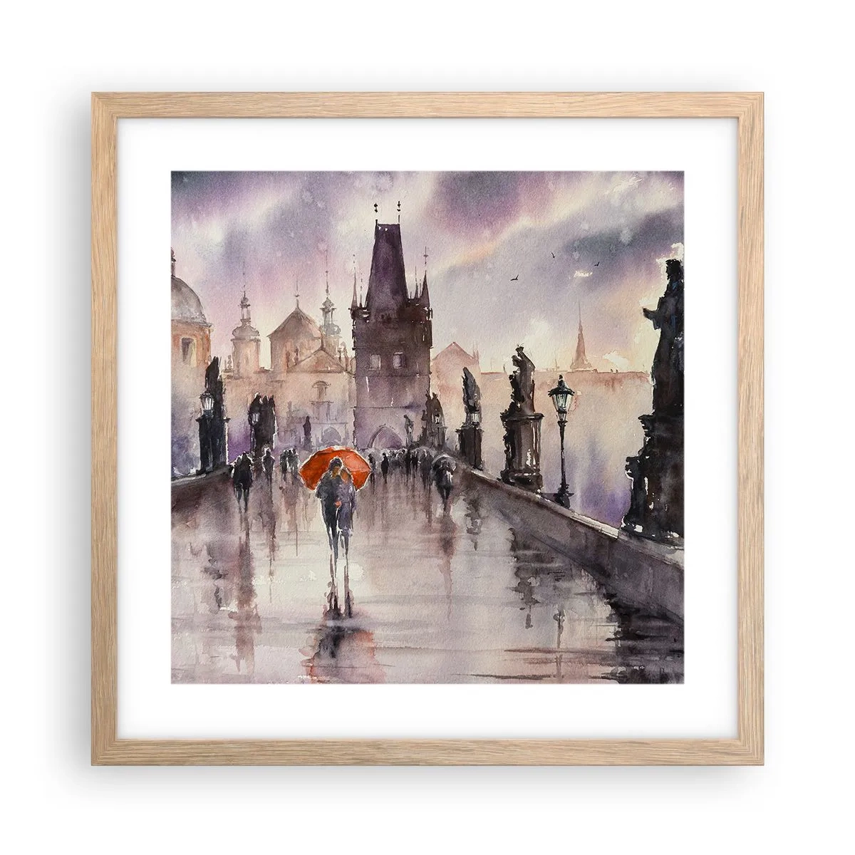 Poszter világos tölgy keretben - Az emberek nem változnak - 40x40 cm