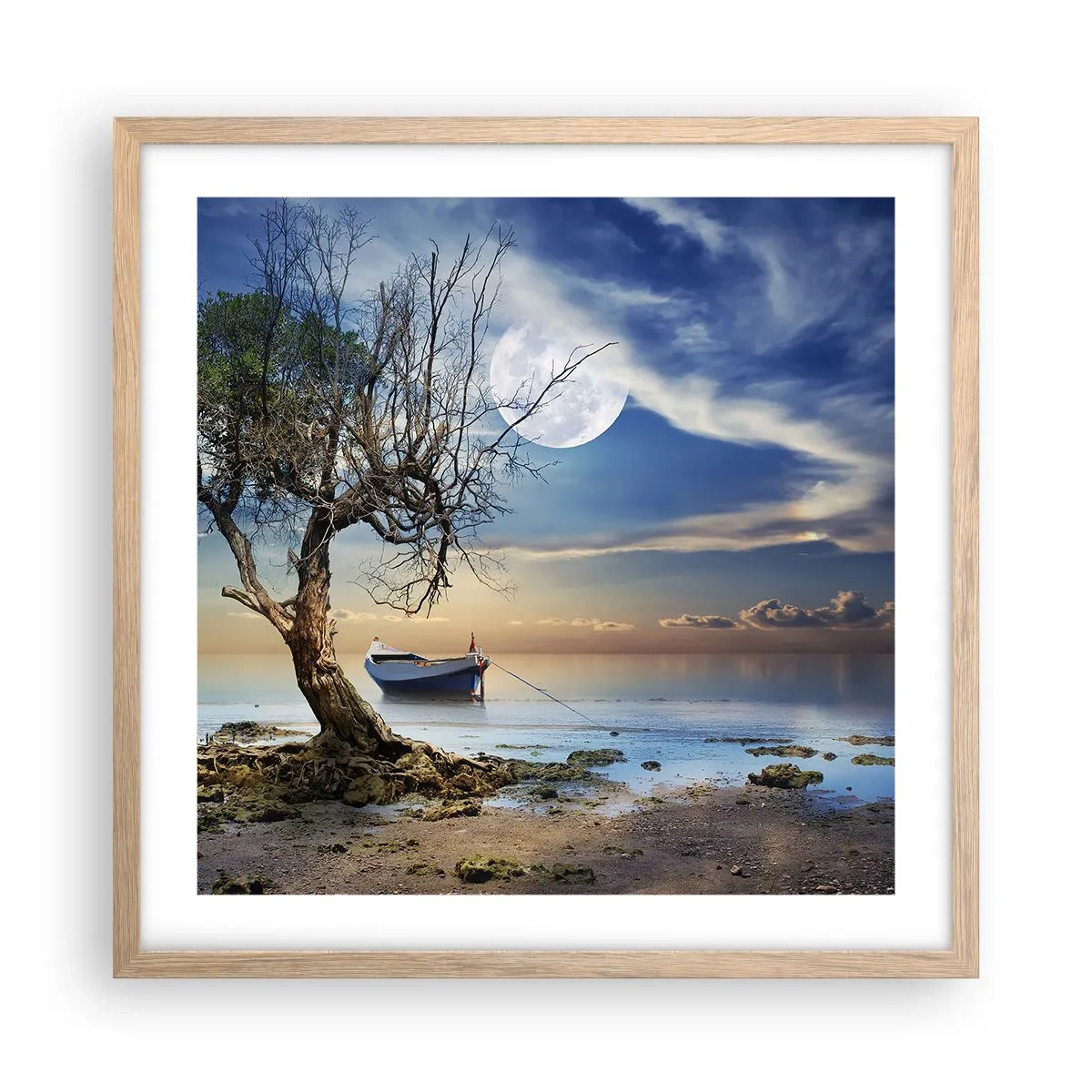 Poszter világos tölgy keretben - Ez a vég vagy a kezdet? - 50x50 cm