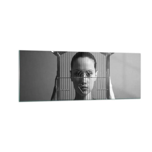 Üveg kép - Kissé szürreális portré - 140x50 cm