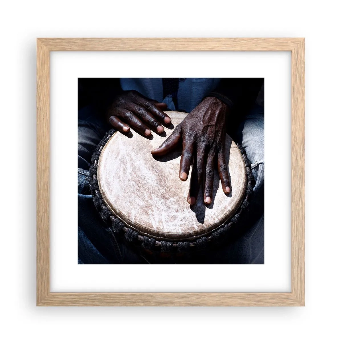 Poszter világos tölgy keretben - Élj a saját ritmusodban - 30x30 cm