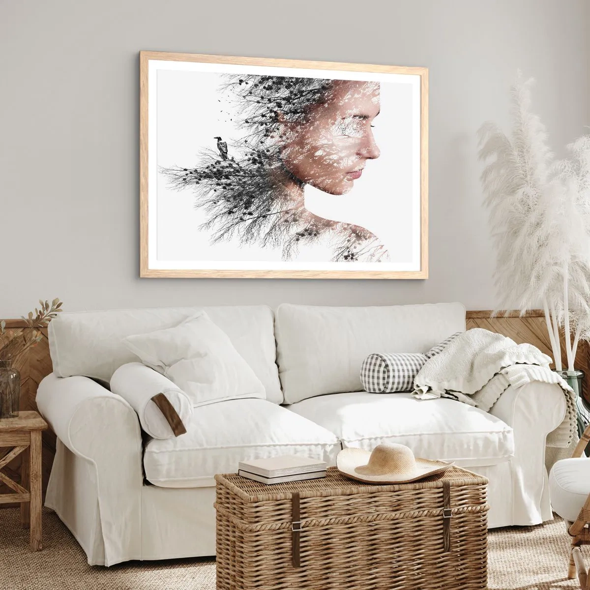 Poszter világos tölgy keretben - Az erdő szelleme - 100x70 cm