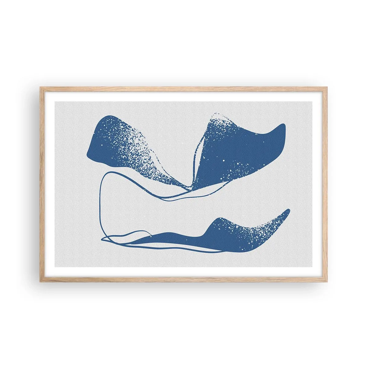 Poszter világos tölgy keretben - Szárnyas absztrakció - 91x61 cm