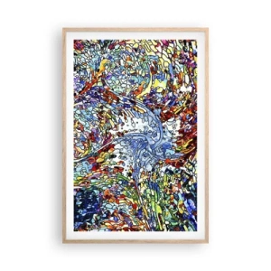 Poszter világos tölgy keretben - Cseppes ólomüveg - 61x91 cm