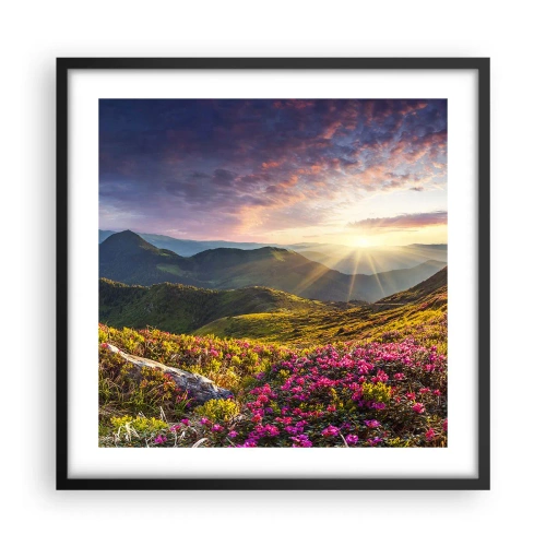 Poszter fehér keretben - A Hegyi reggeli frissesség - 50x50 cm