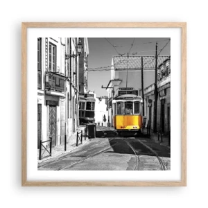 Poszter világos tölgy keretben - Lisszabon szelleme - 50x50 cm