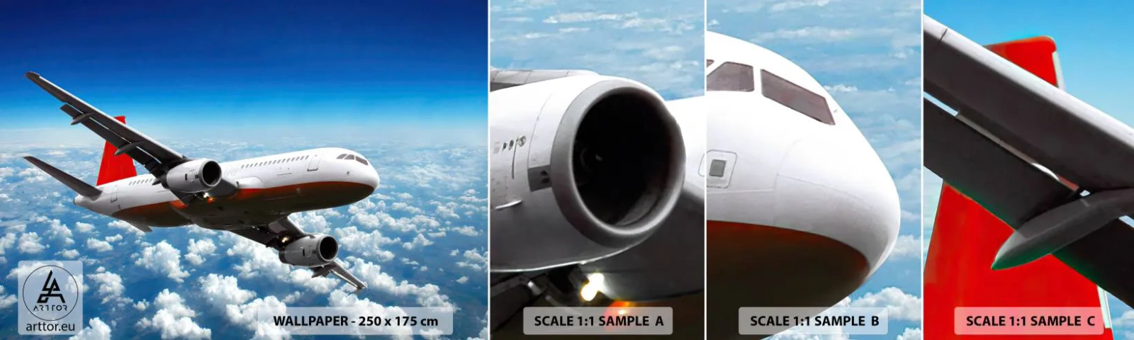 Fotótapéta Minta Standard Eco - Elszakadni mindentől - Repülőgép, Utazások, Felhők - 100x30 cm