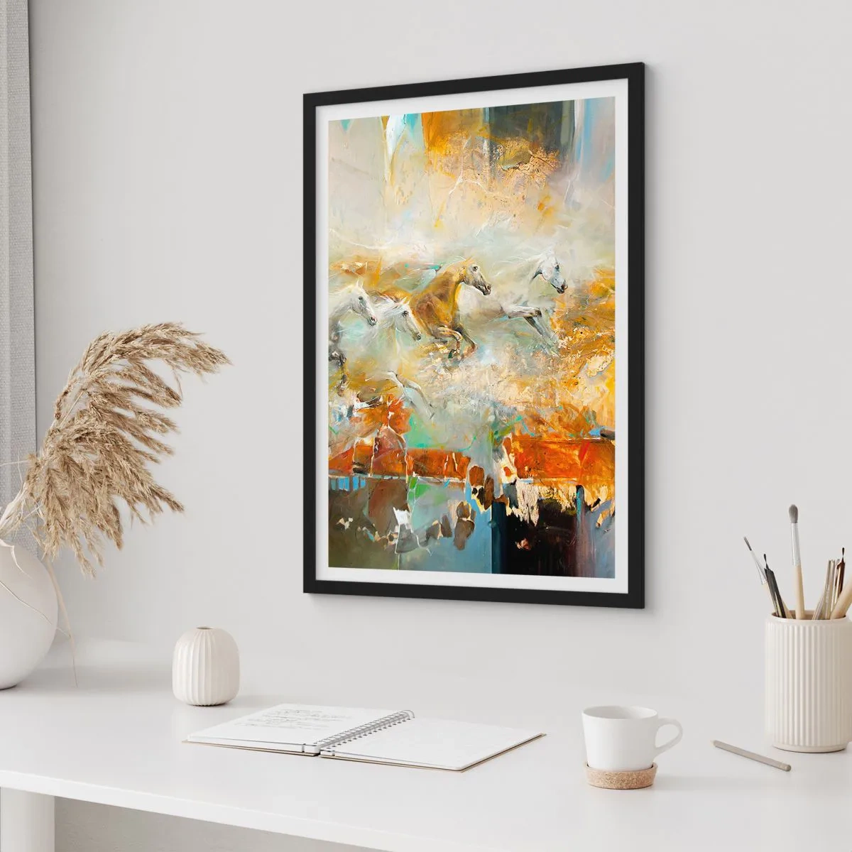 Poszter fehér keretben - Vágta a fényen át  - 70x100 cm