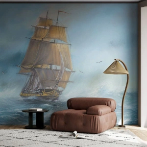 Fotótapéta Premium Canvas - A hullámok hullámzása - Tenger, Hajó, Tengeri - 250x175 cm