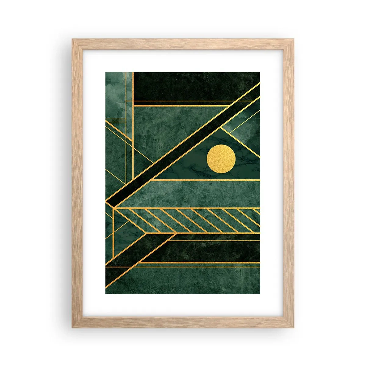 Poszter világos tölgy keretben - Az arany és azúrkék dinamikája - 30x40 cm