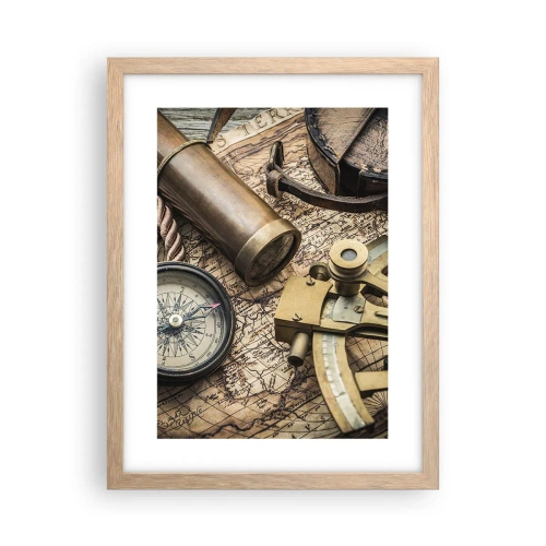 Poszter világos tölgy keretben - Állítson be egy irányt - 30x40 cm