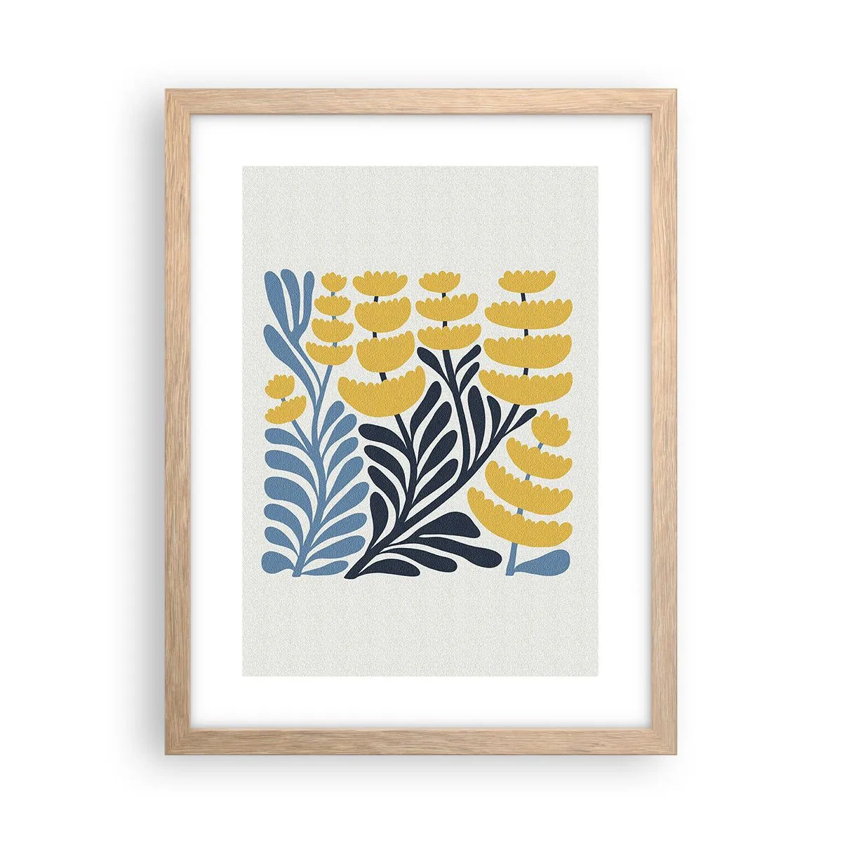 Poszter világos tölgy keretben - Napsütötte virágágyás - 30x40 cm