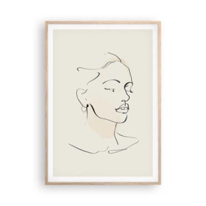 Poszter világos tölgy keretben - Bizonyos vonallal - 70x100 cm