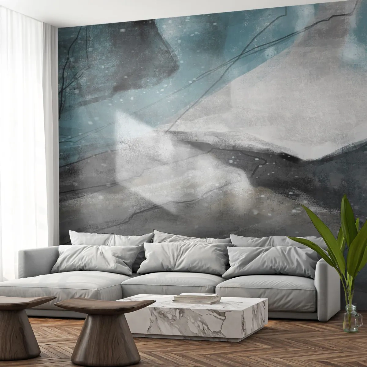 Fotótapéta Premium Canvas - Absztrakció: sziklák és jég - Minimalizmus, Darab, Modern - 250x175 cm