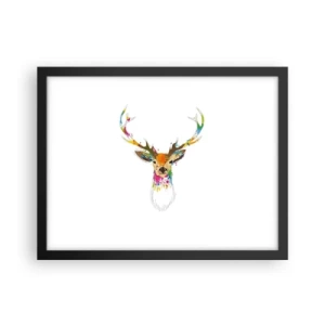 Poszter fehér keretben - Színben fürdő gyengéd szarvas - 40x30 cm