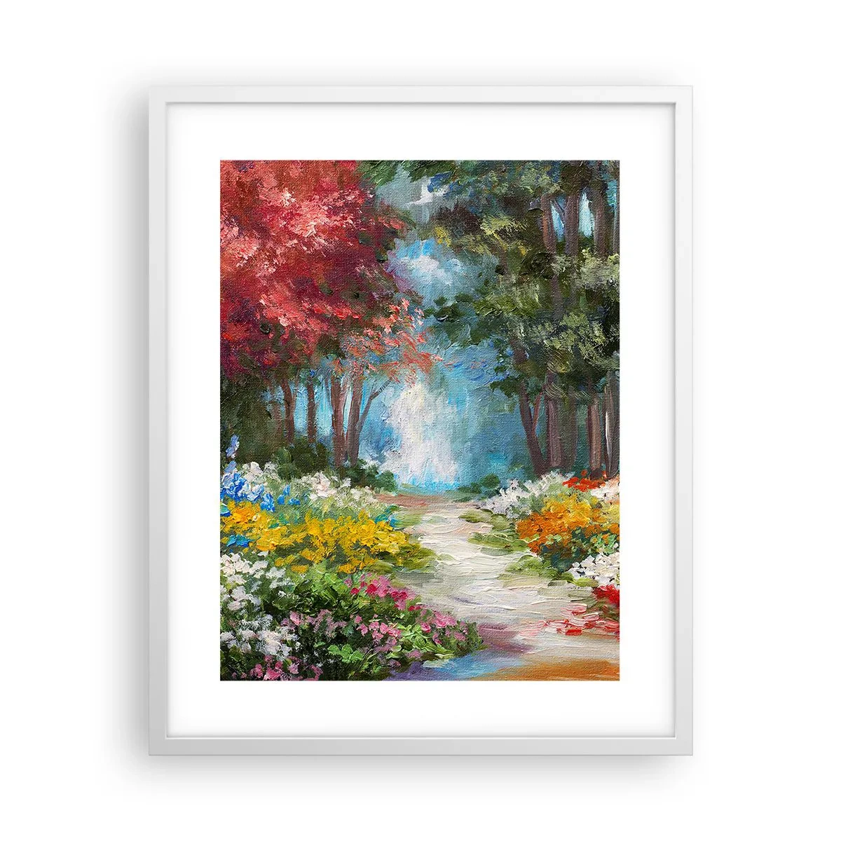 Poszter fekete keretben - Erdei kert, virágos erdő - 40x50 cm