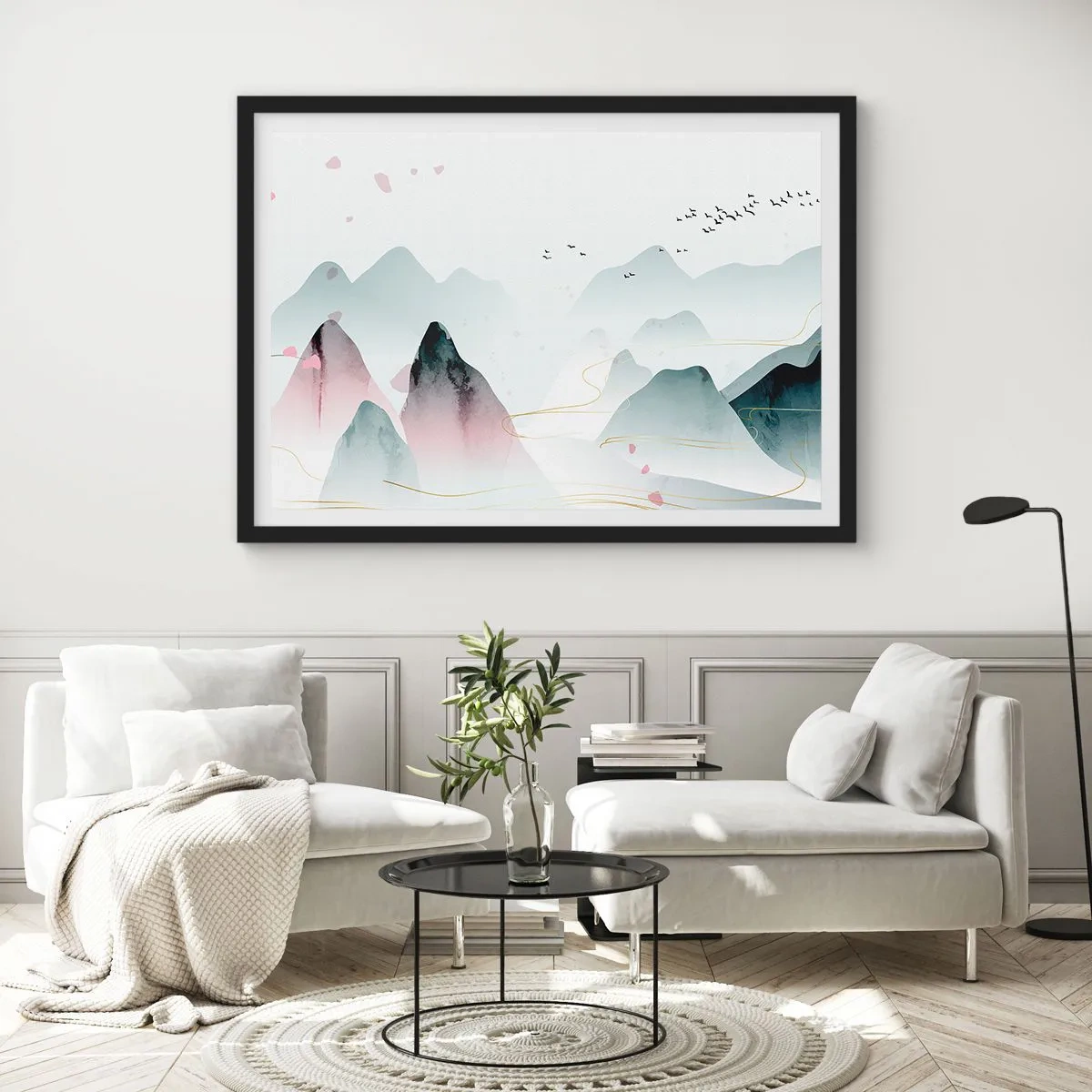 Poszter fehér keretben - A csúcsok fölött - 100x70 cm