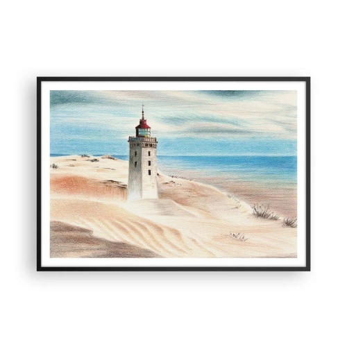 Poszter fehér keretben - Mindig a tengert bámulva - 100x70 cm