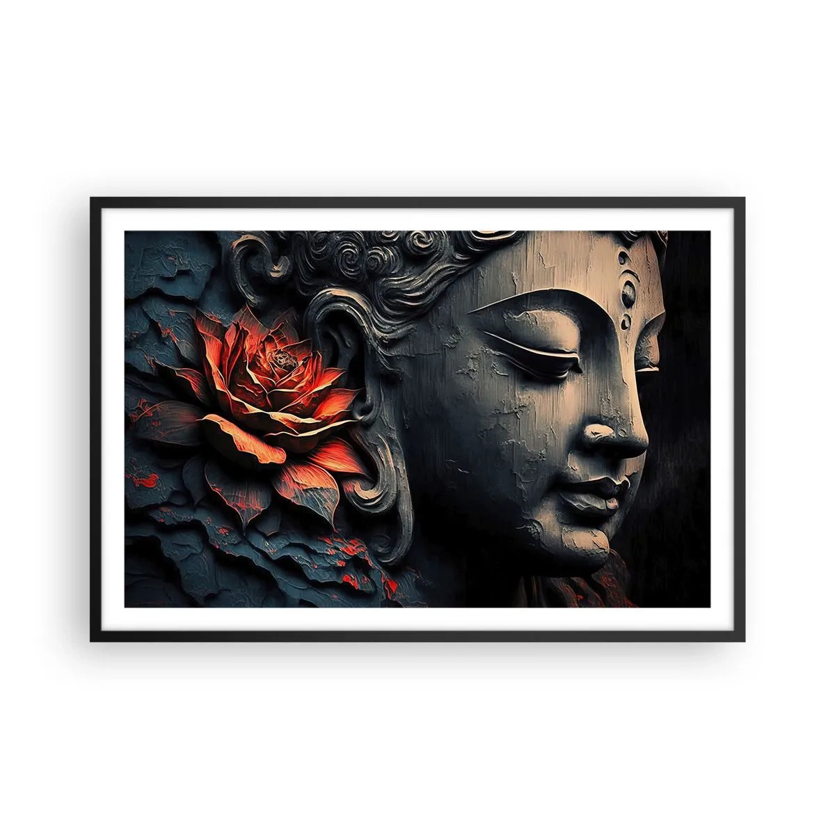 Poszter fehér keretben - Összhangban a világgal - 91x61 cm