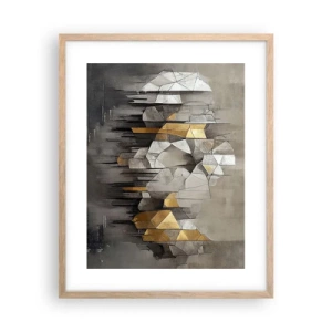 Poszter világos tölgy keretben - Kompozíció jégből és fényből - 40x50 cm