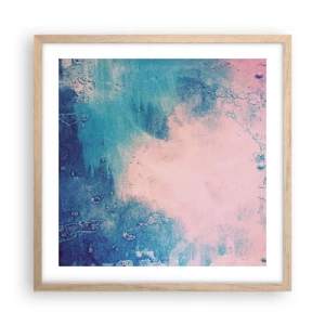 Poszter világos tölgy keretben - Kék ölelések - 50x50 cm