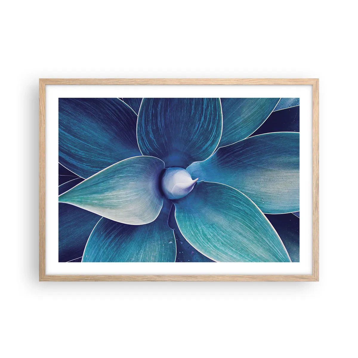 Poszter világos tölgy keretben - Kékezve az égből - 70x50 cm