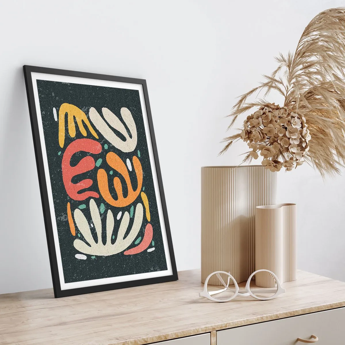 Poszter fehér keretben - Kompozíció - mindjárt elkaplak - 70x100 cm