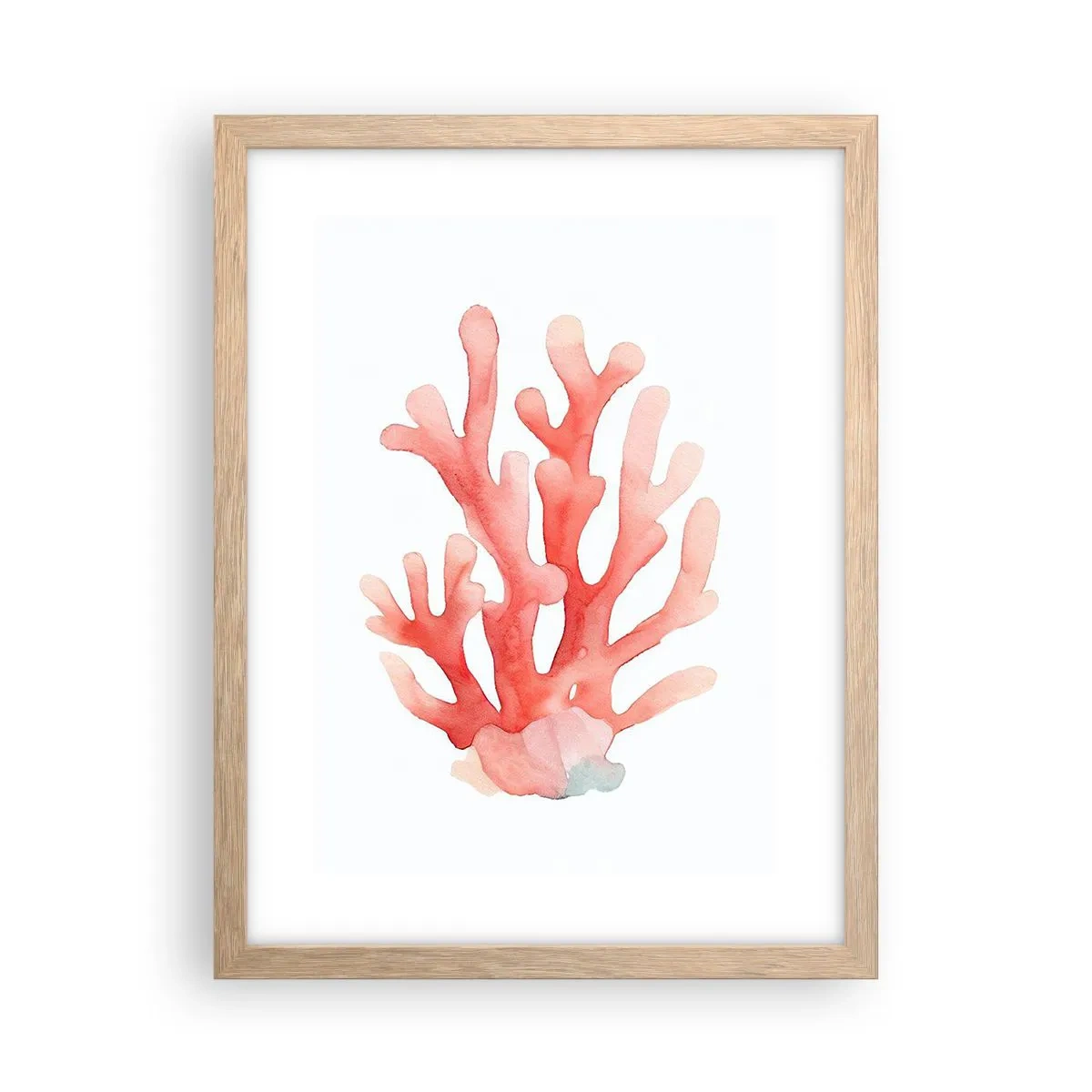 Poszter világos tölgy keretben - A korall színe - 30x40 cm