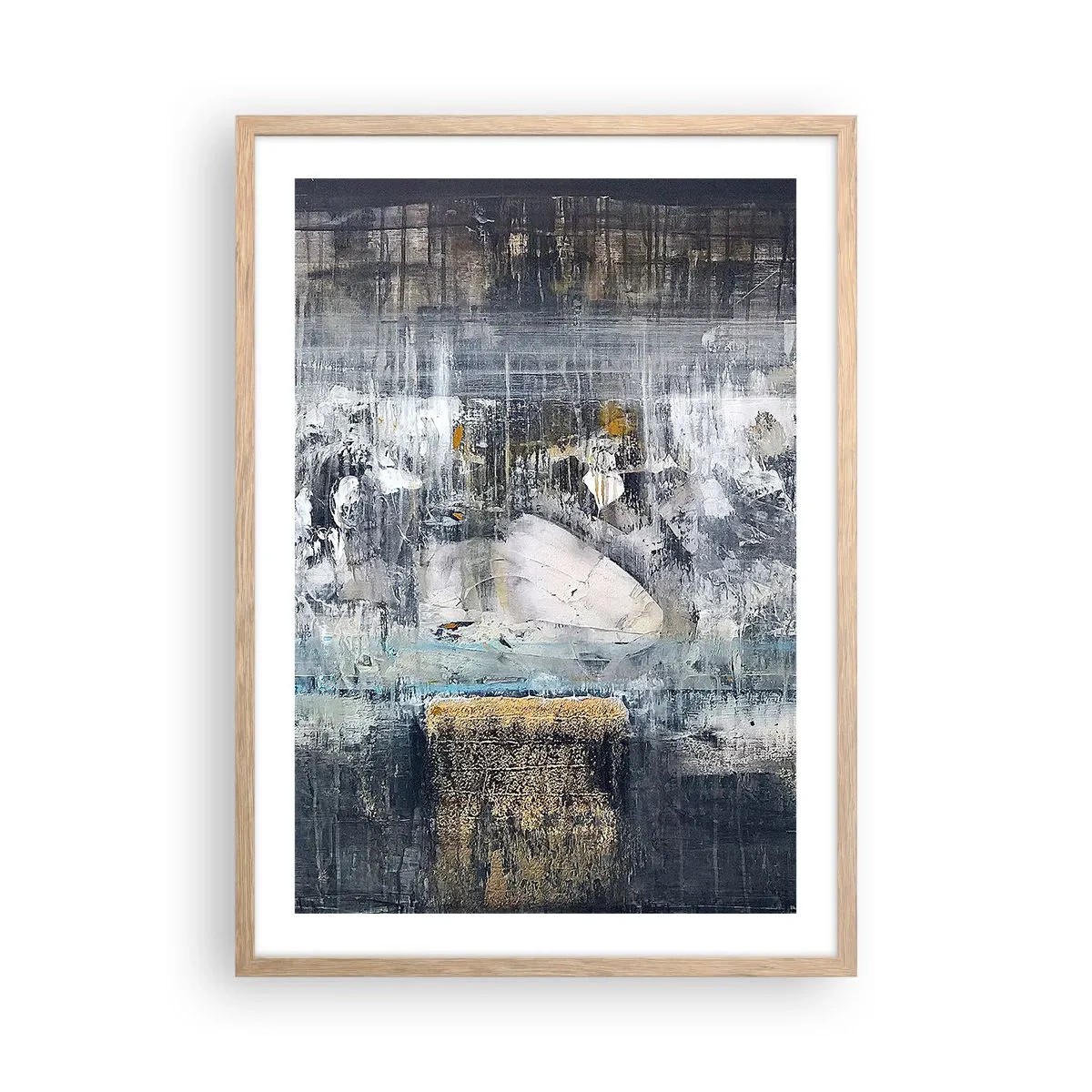 Poszter világos tölgy keretben - Mint a jégen, mint a csomón - 50x70 cm