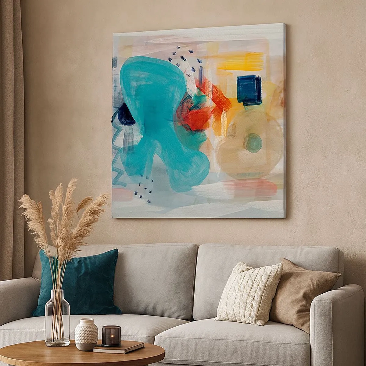 Vászonkép - Színes játék - 30x30 cm