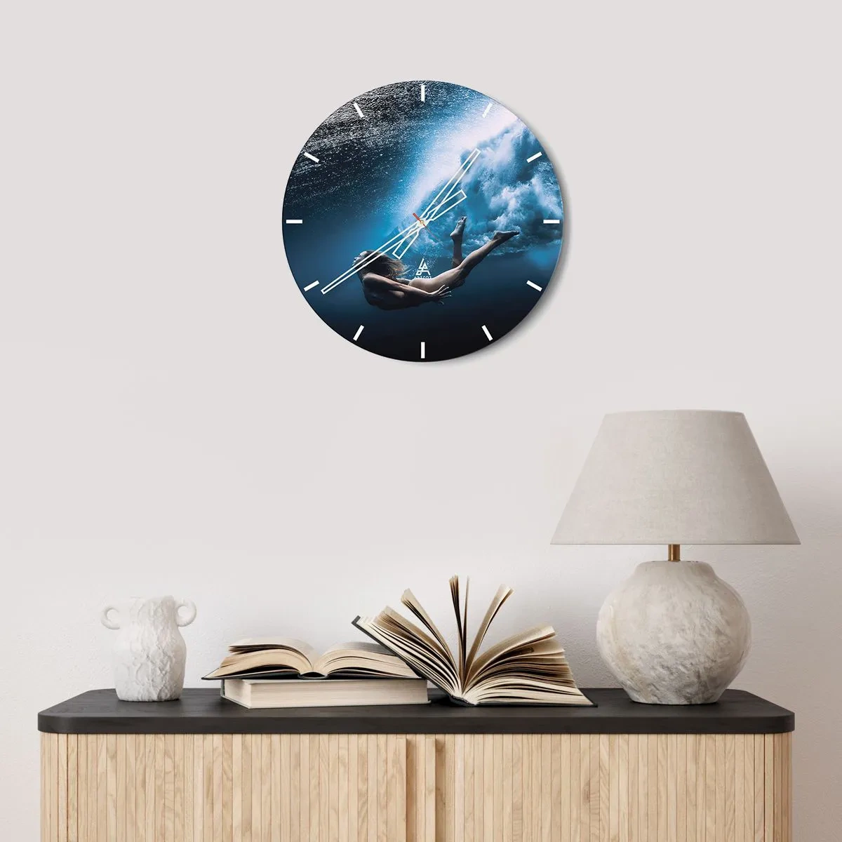 Falióra, Óra - Modern sellő - 30x30 cm